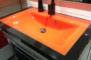 Glaslackierung Waschbecken-orange