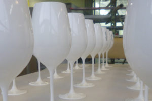 Glaslackierung Weinglas weiss